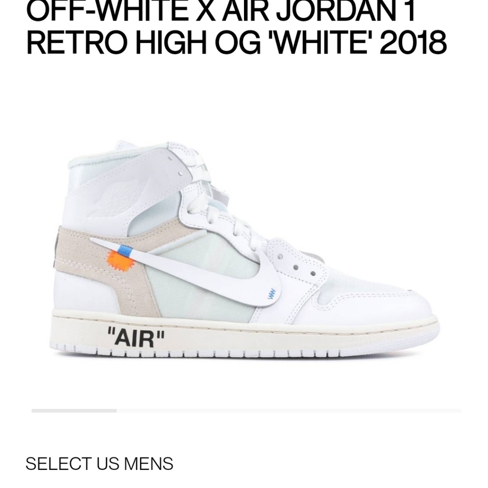 Off-white x air Jordan 1 high OG white 2018